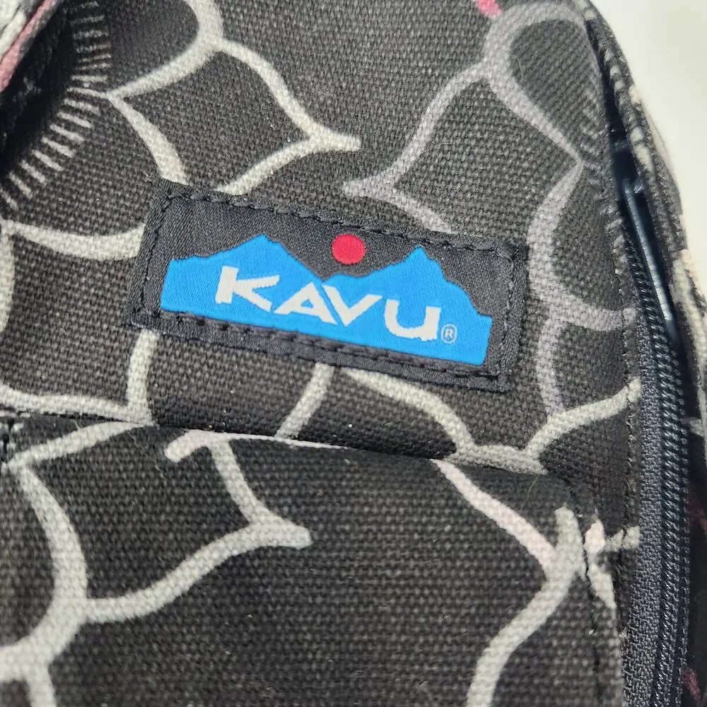 Kavu Black & Pink Rope Medallion Crossbody Doily Dream Sling Backpack Women's OS